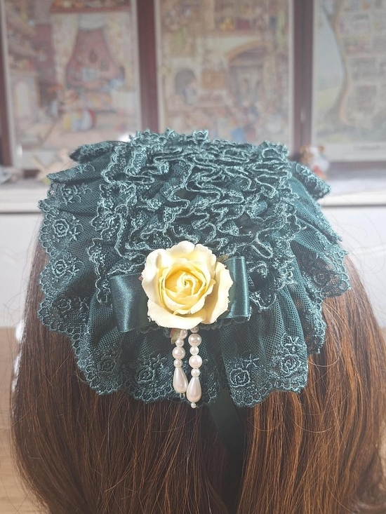 Metamorphose temps de fille Accessories - 🎀 Metamorphose temps de fille Green Lacy Headdress 🌿🤍